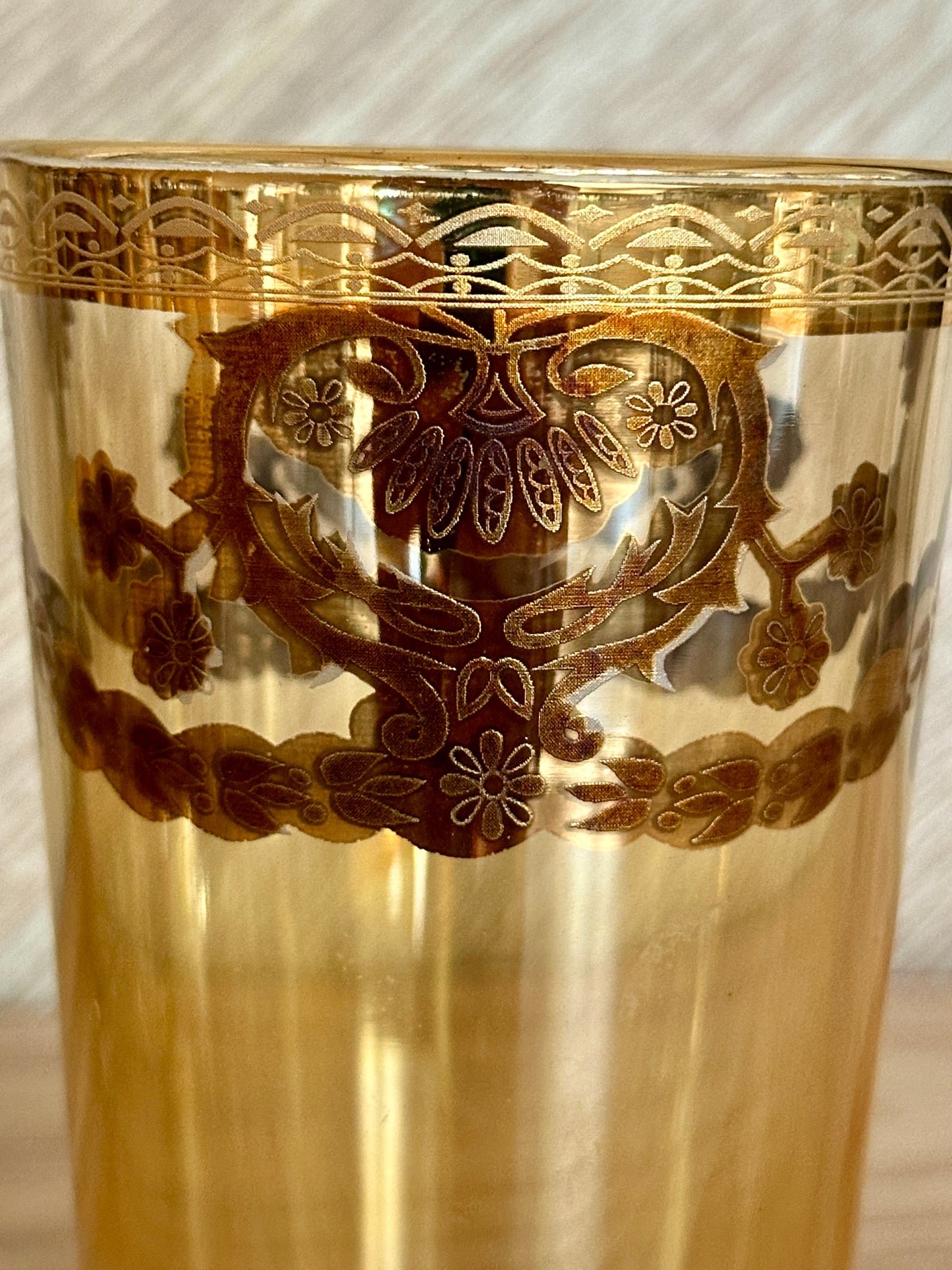 Vintage Drinking Glasses Culver Gold