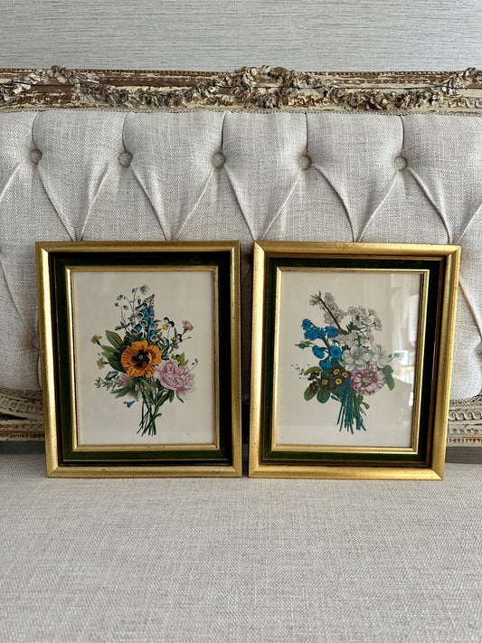 Framed Floral Prints Vintage