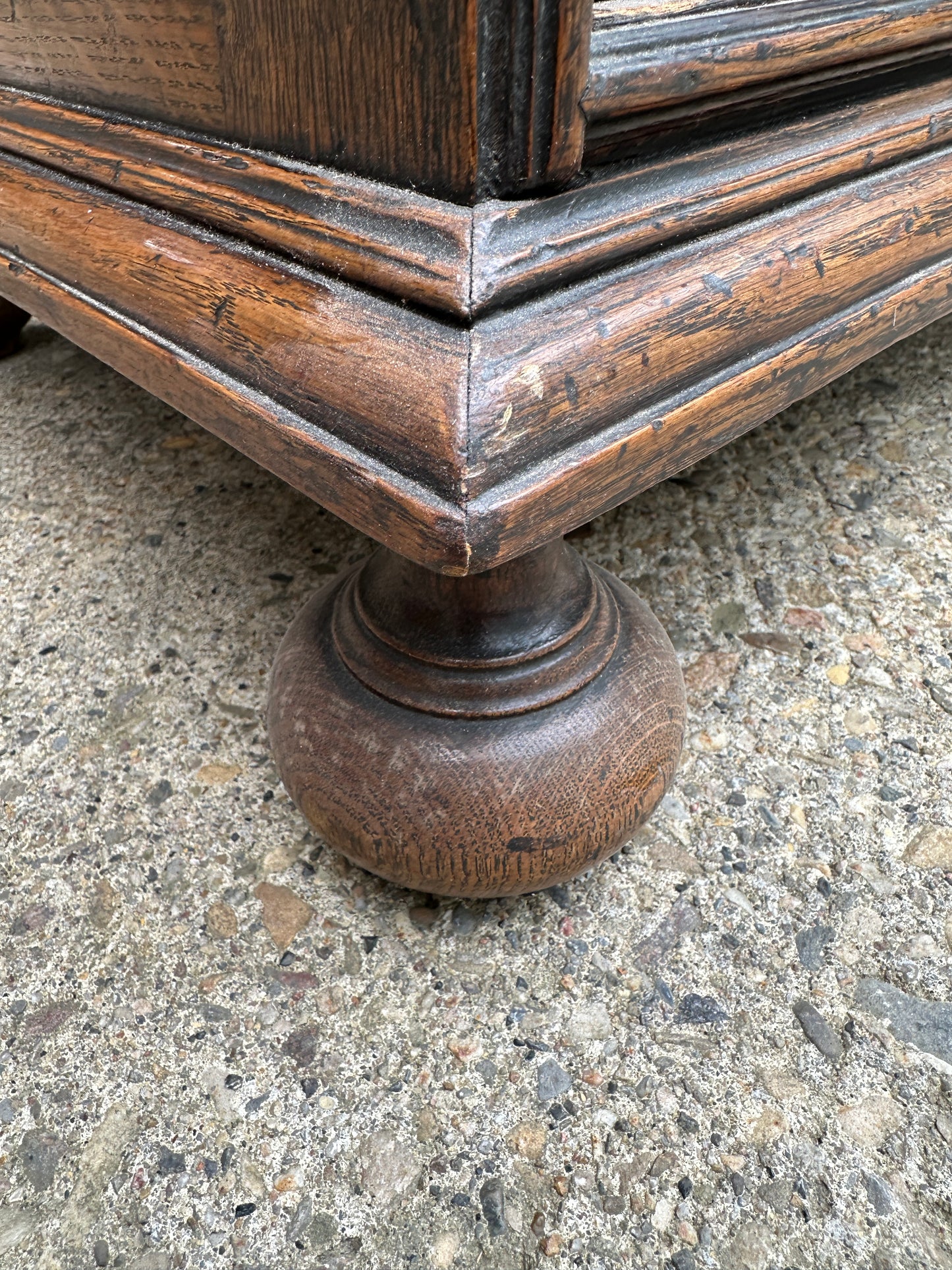 Antique English Chest on Chest of Drawers Cabinet Jacobean Carved Oak Tudor