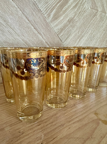 Vintage Drinking Glasses Culver Gold