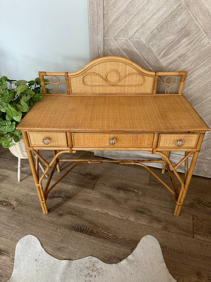 Mid Century Rattan Desk