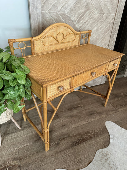 Mid Century Rattan Desk