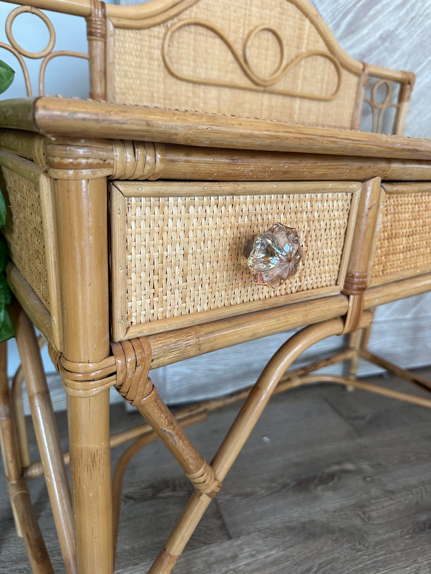 Mid Century Rattan Desk