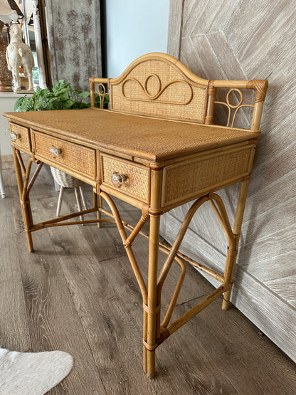 Mid Century Rattan Desk