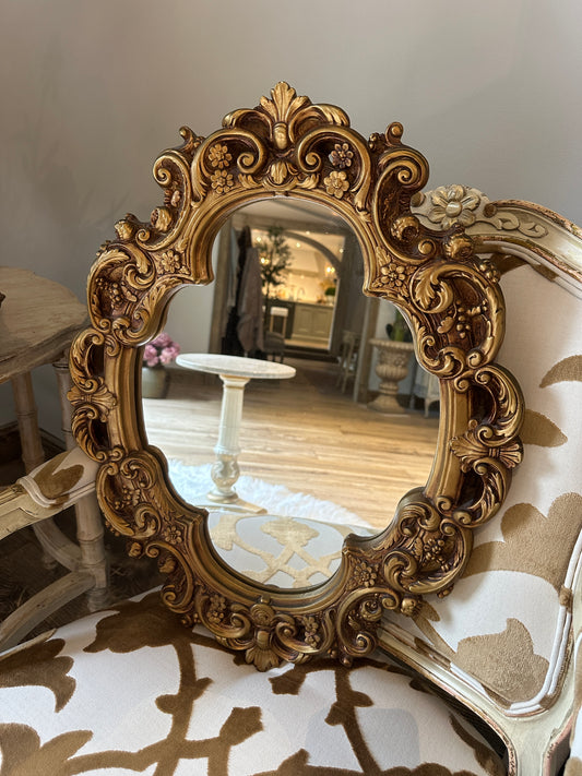 Vintage Gold Ceramic Mirror