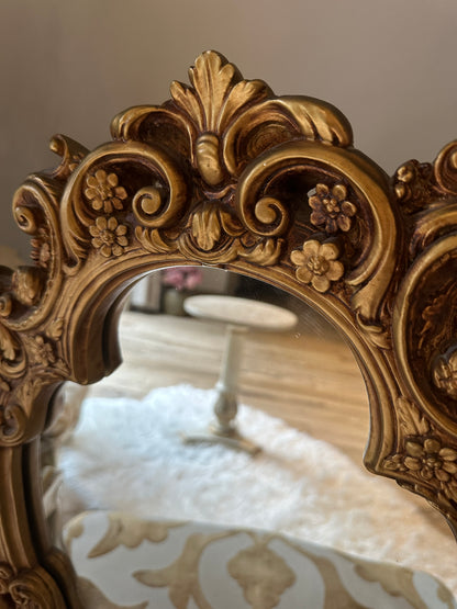 Vintage Gold Ceramic Mirror