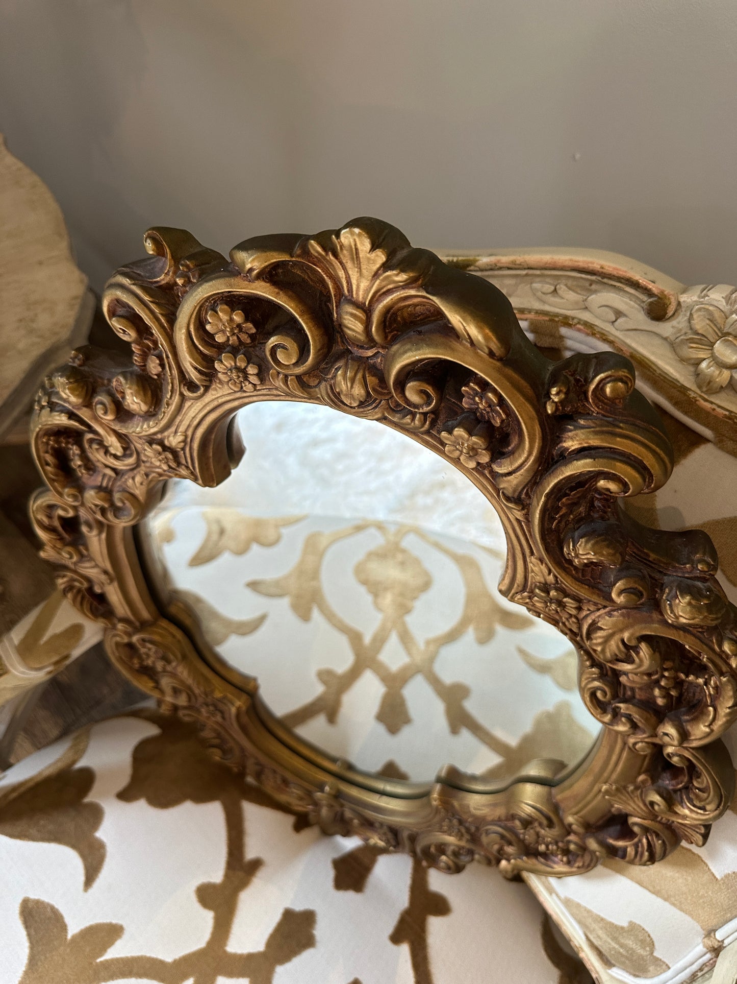 Vintage Gold Ceramic Mirror