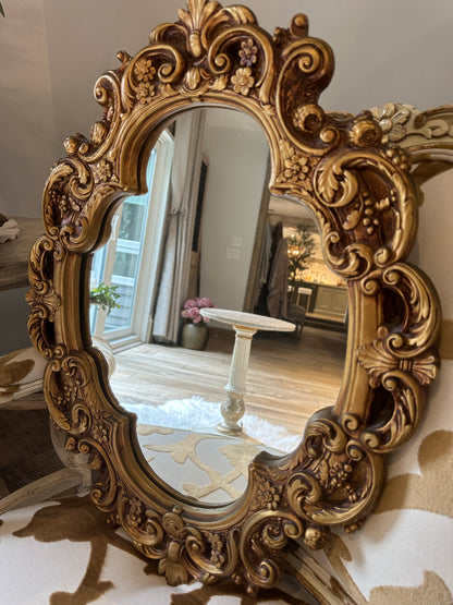 Vintage Gold Ceramic Mirror