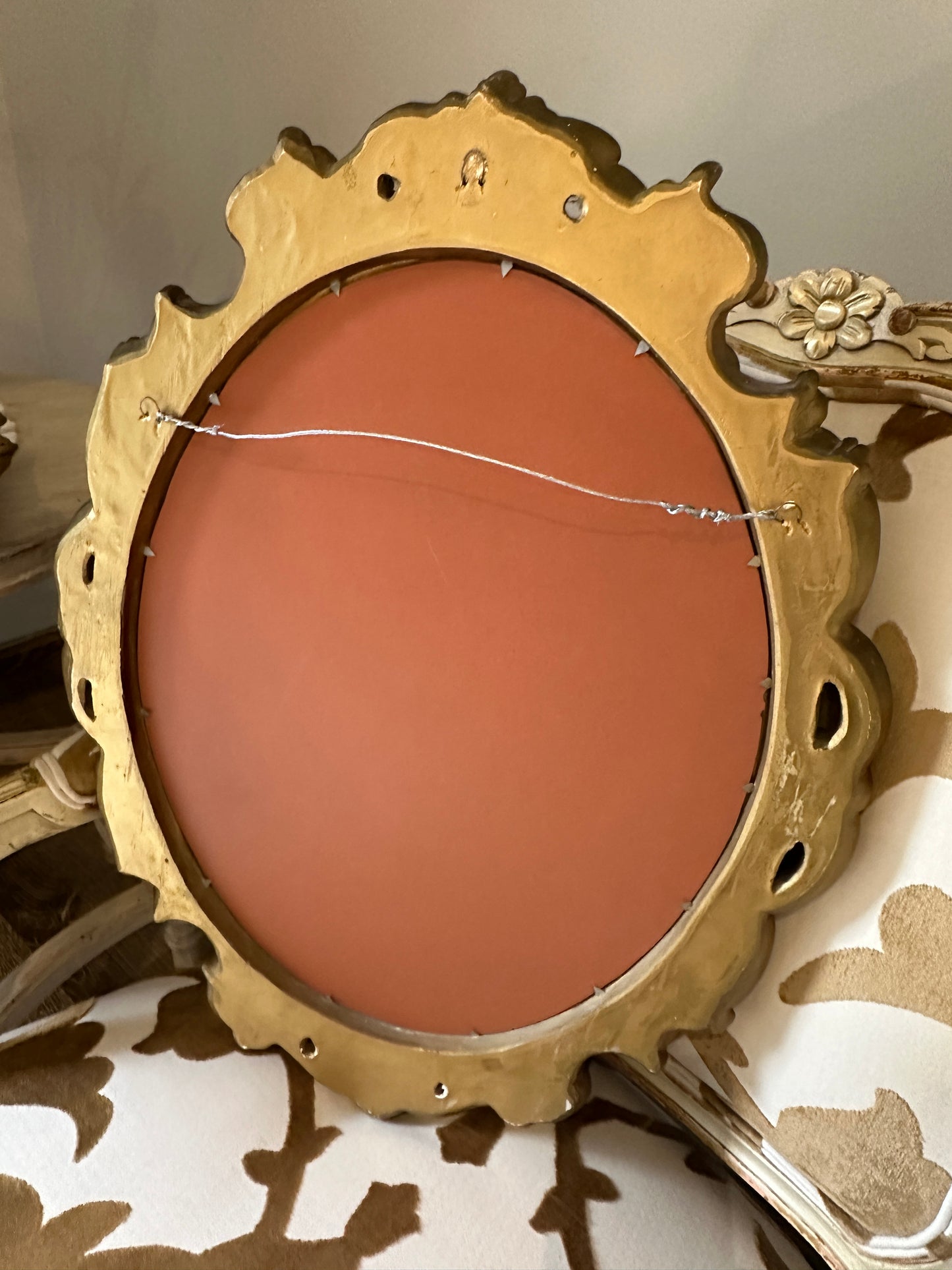 Vintage Gold Ceramic Mirror