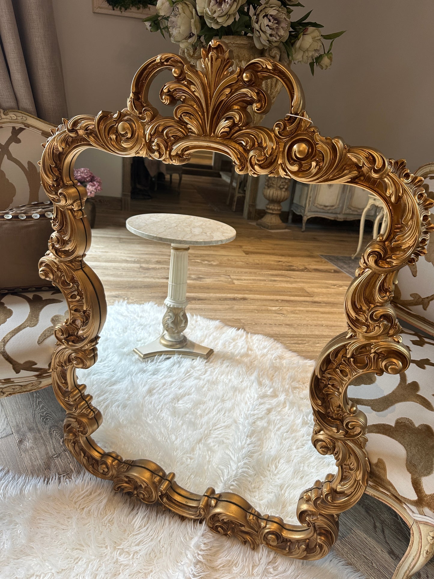 Large Vintage Rococco Gold Mirror