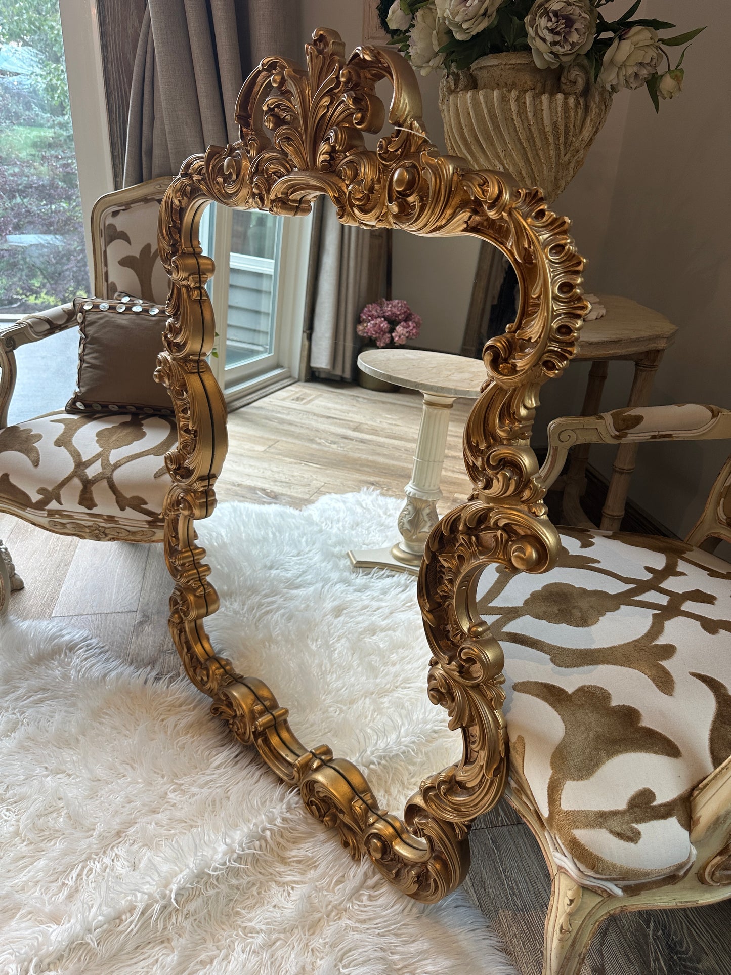 Large Vintage Rococco Gold Mirror