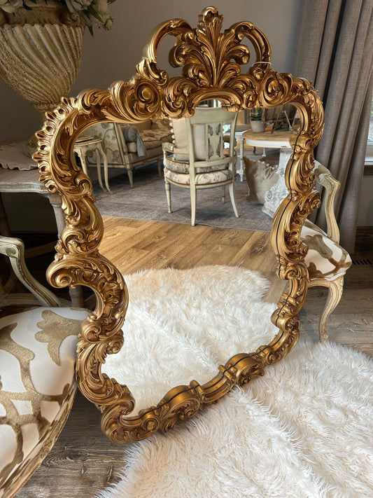 Large Vintage Rococco Gold Mirror