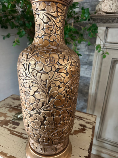 Vintage Embossed Floral Lamp