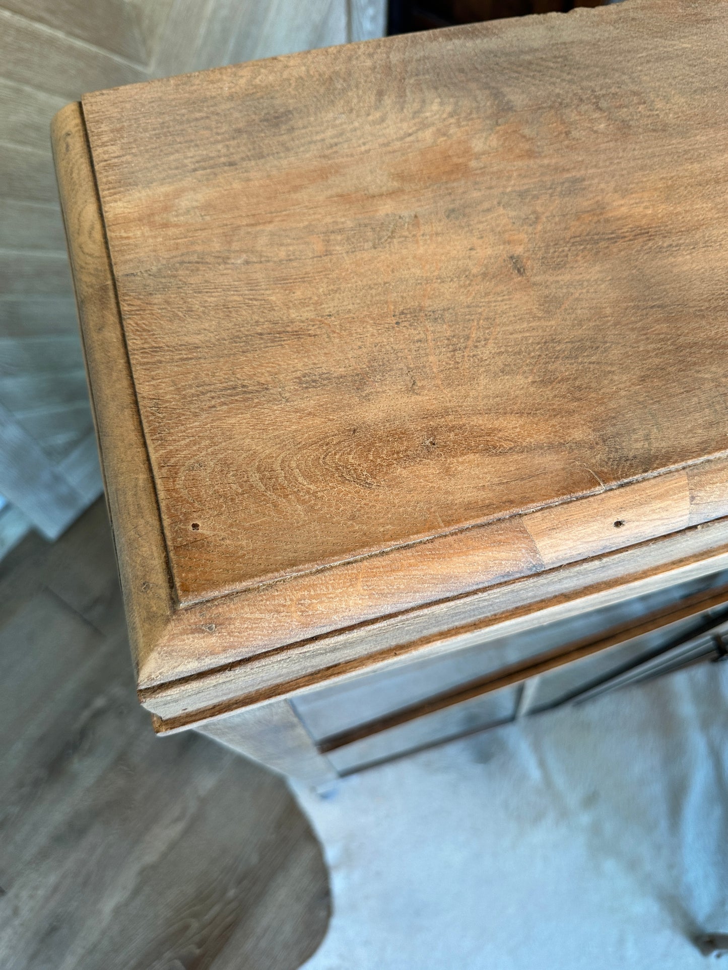 Antique Hardwood Glass Cabinet