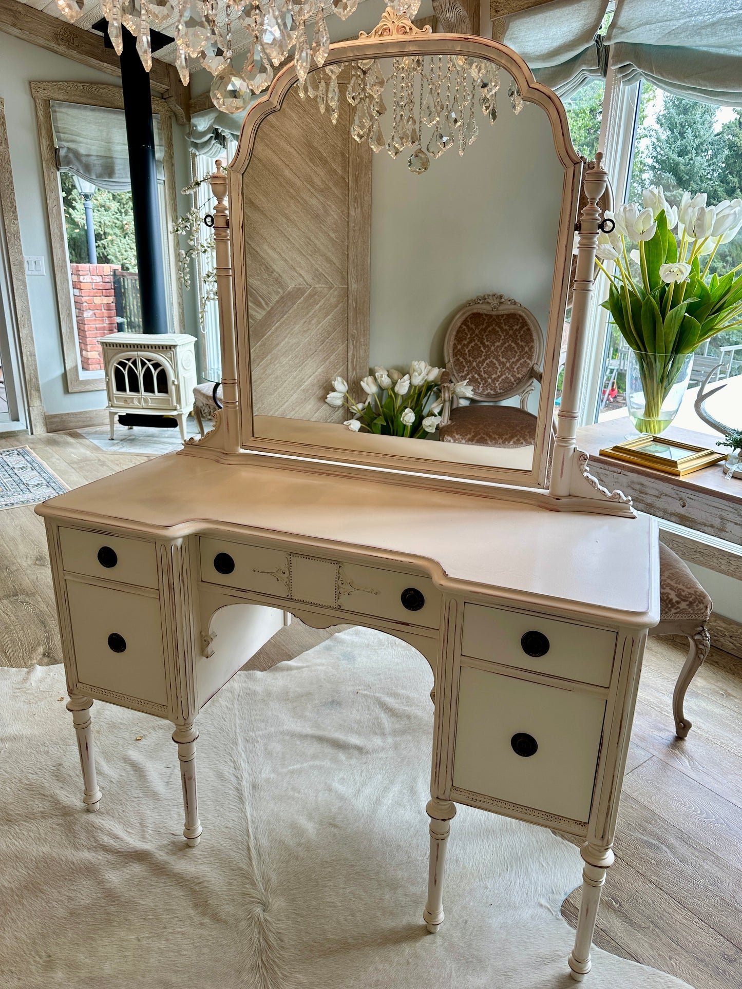 Antique Painted Vanity