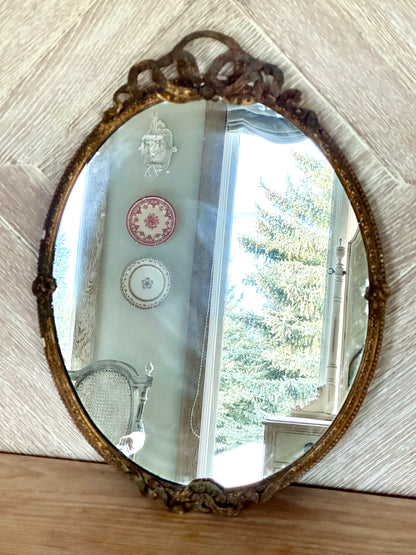 Antique Giltwood & Gesso Oval Mirror