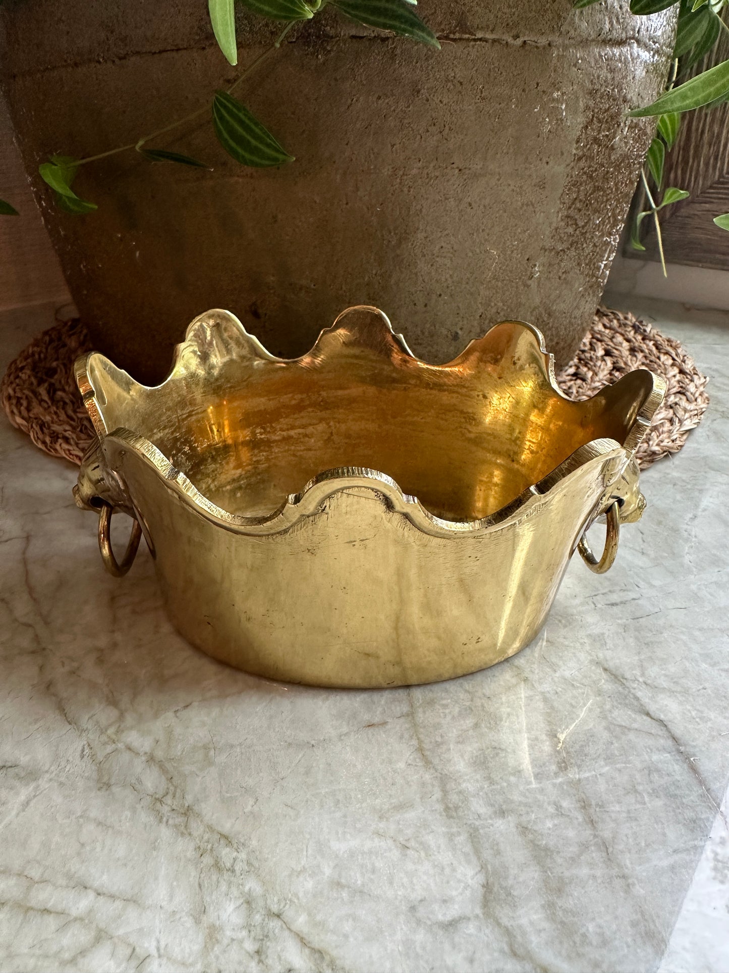 Vintage Brass Cachepot Planter