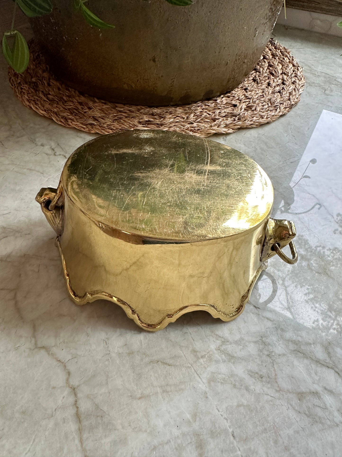 Vintage Brass Cachepot Planter