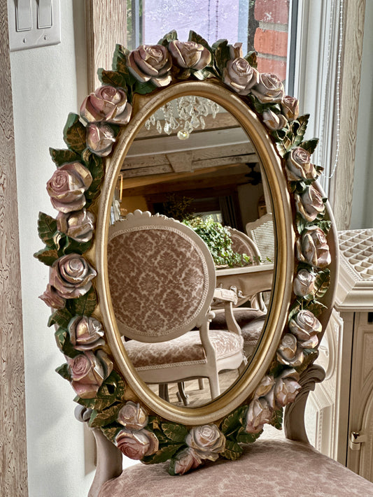 Painted Roses Resin Mirror