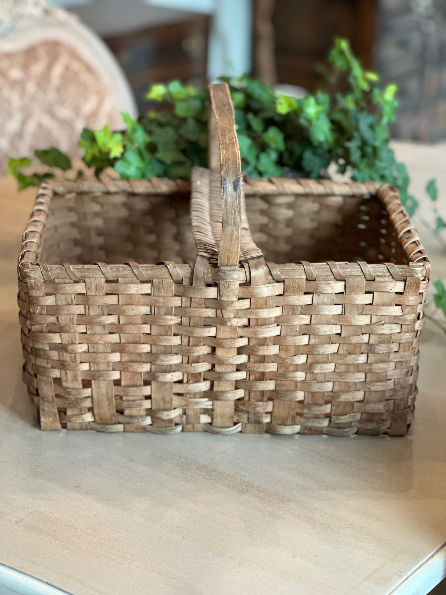 Primitive Splint Basket with Handle