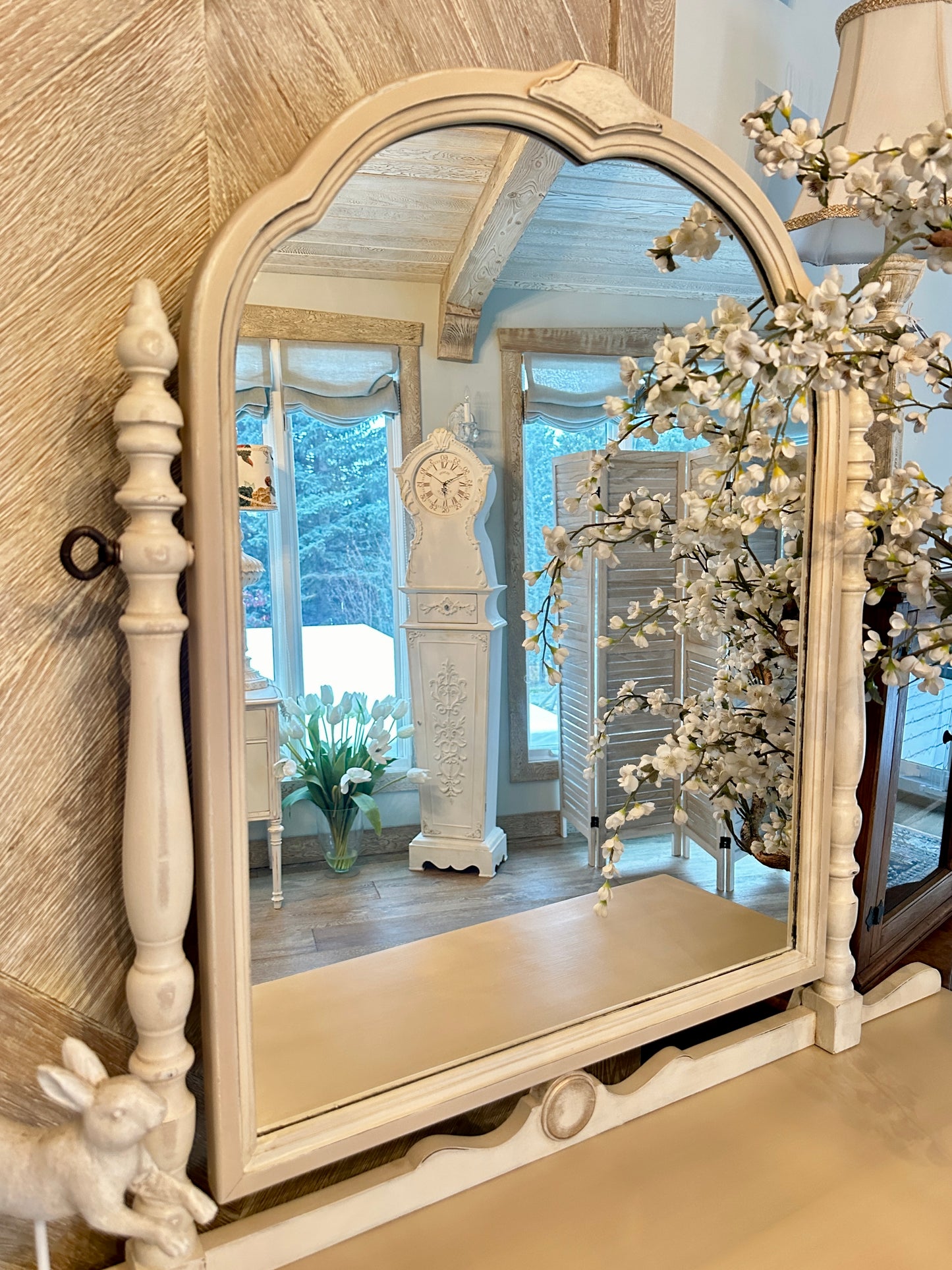 Sweet Romantic Handpainted Vanity & Bench