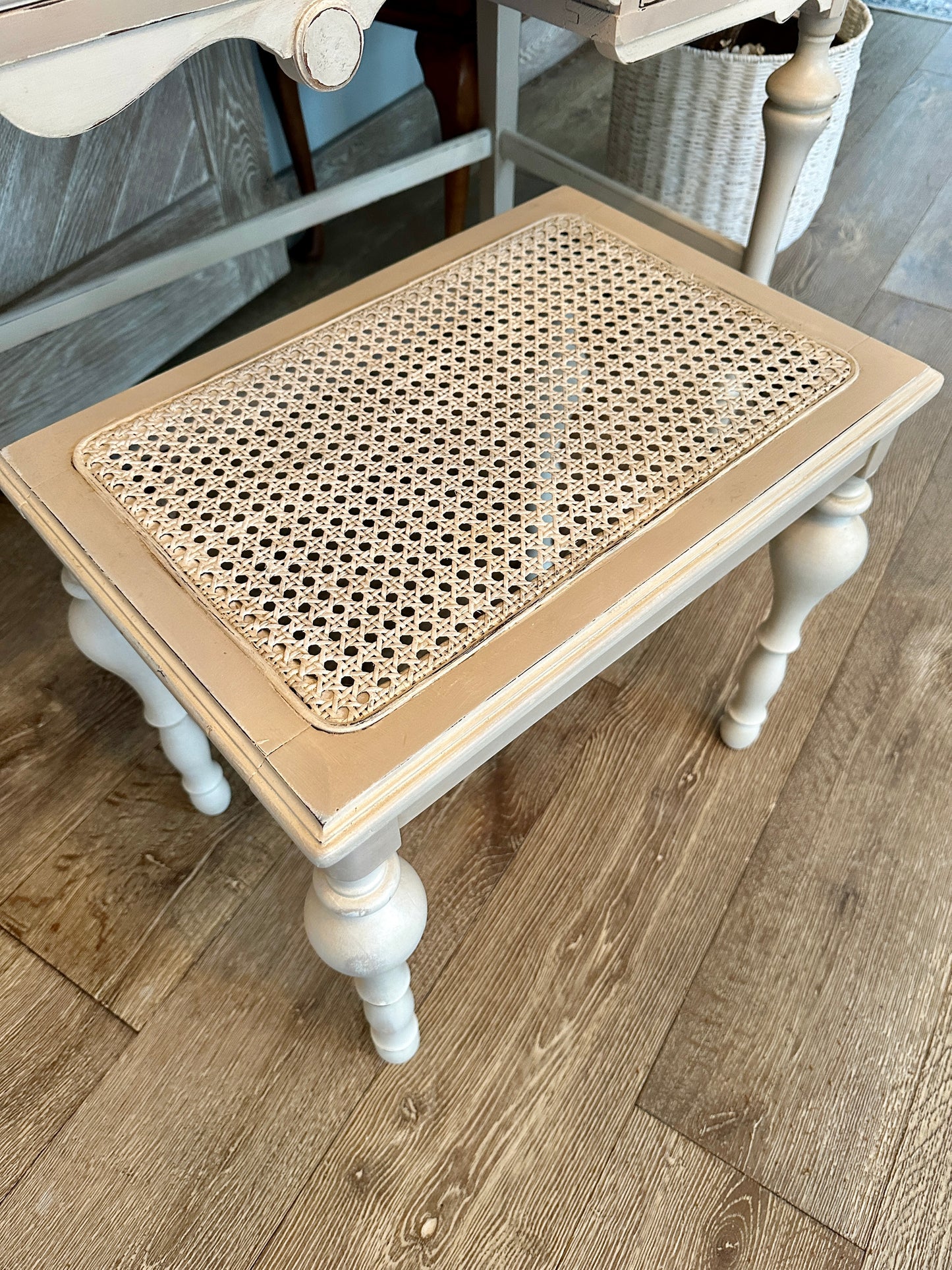 Sweet Romantic Handpainted Vanity & Bench