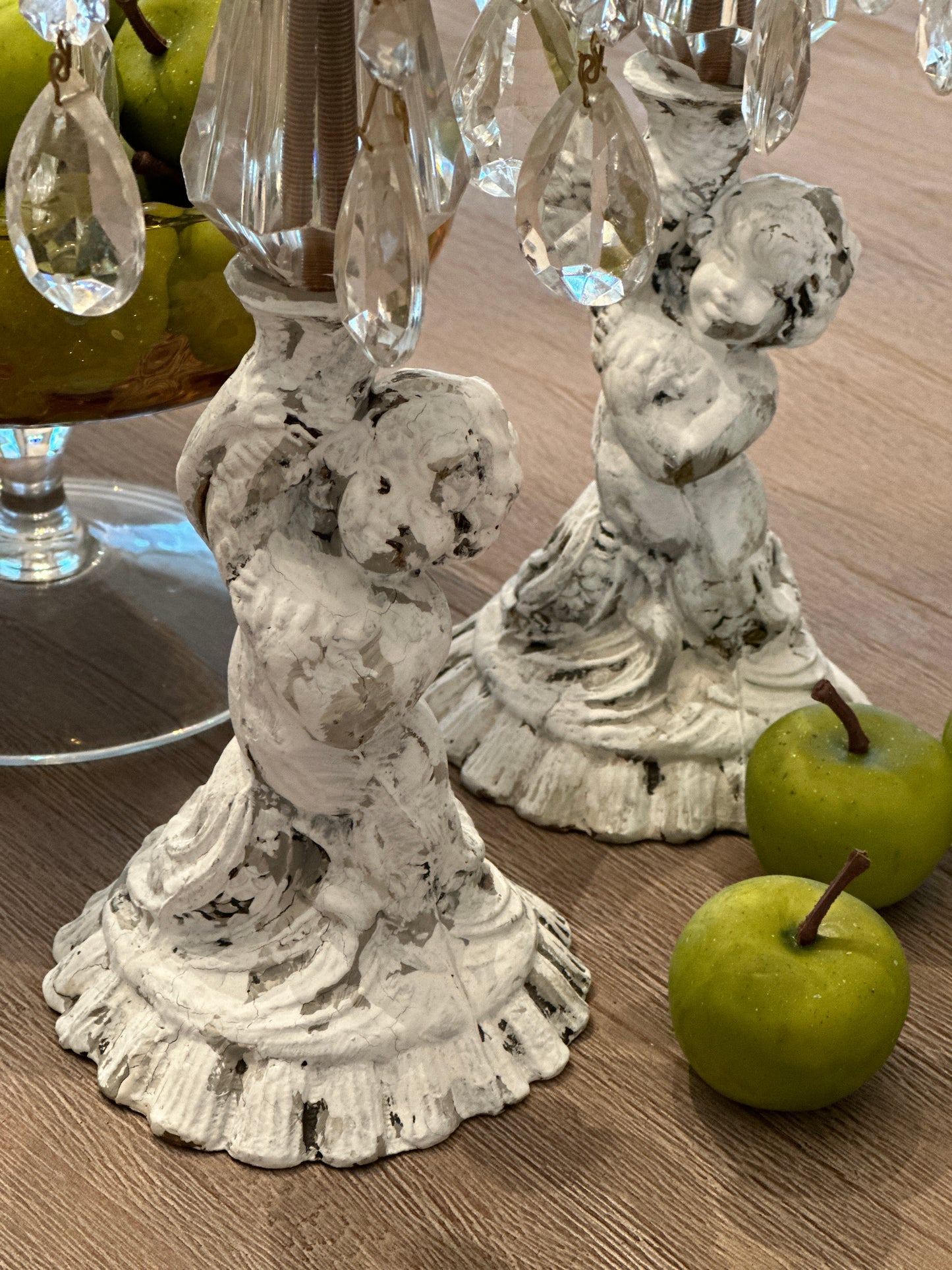 Pair of Shabby Chic Candleholders