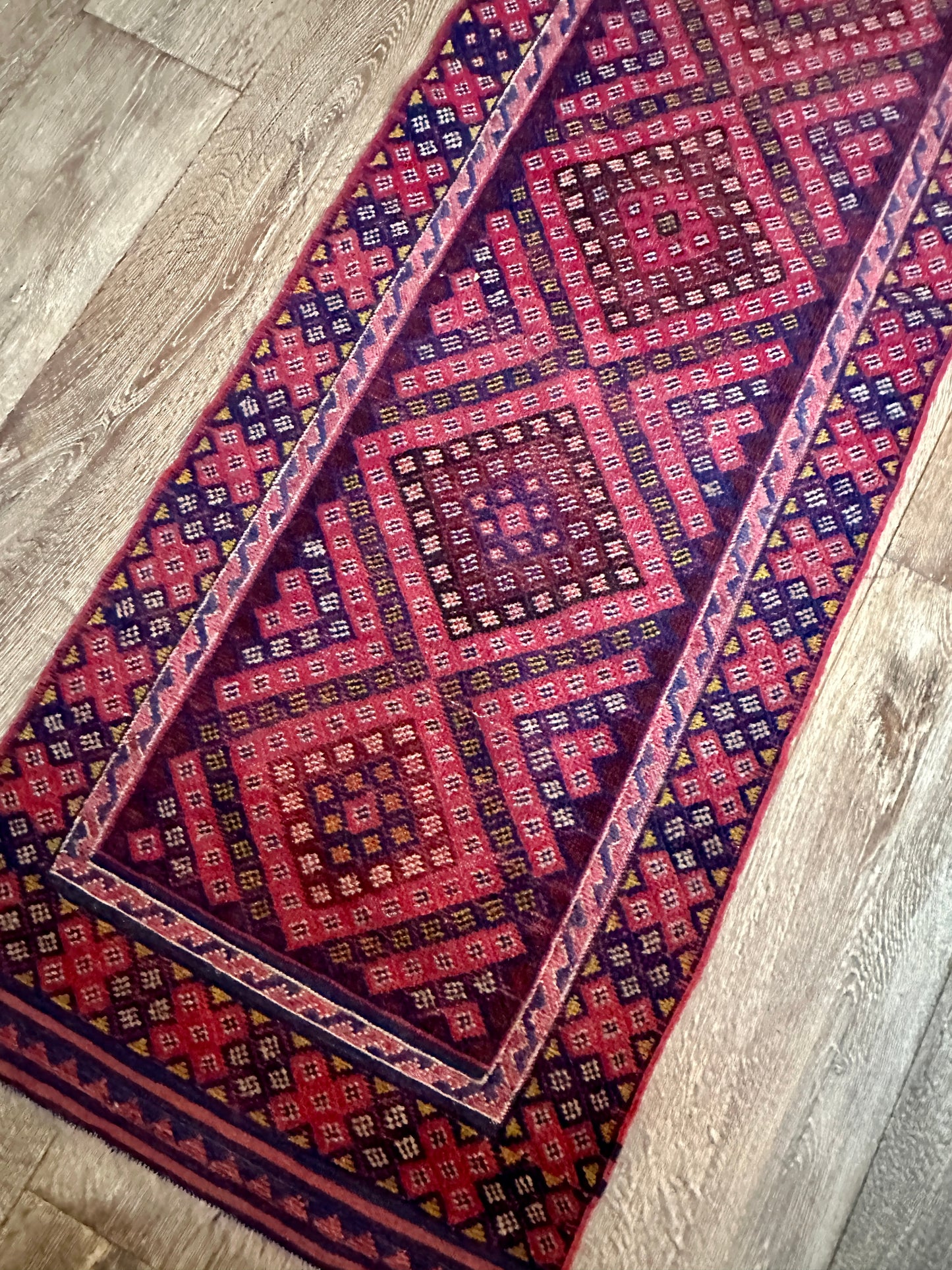 Vintage Handwoven Wool Runner