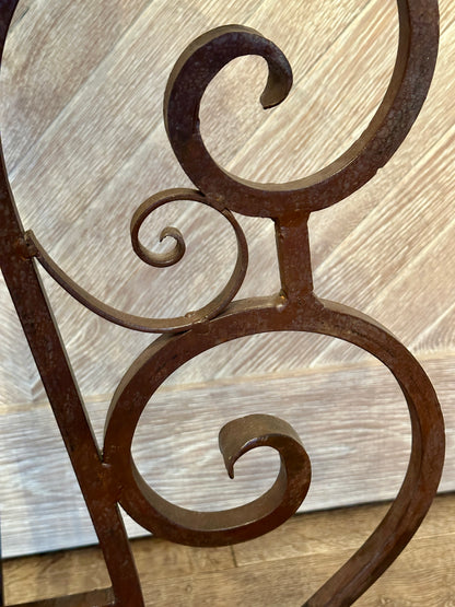 Curled Iron Table with Glass