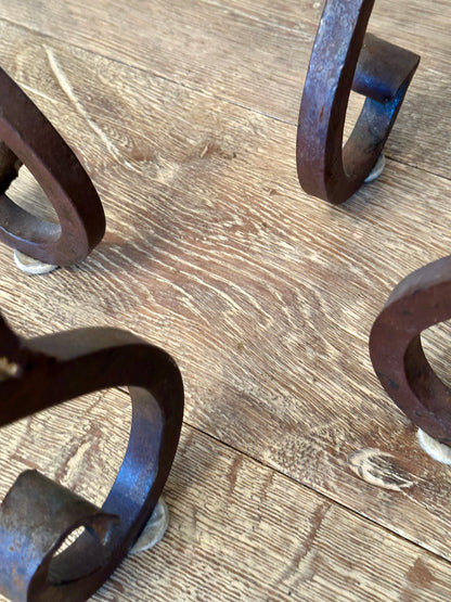 Curled Iron Table with Glass