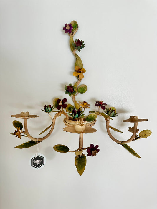 Italian Floral Wall Candleabra