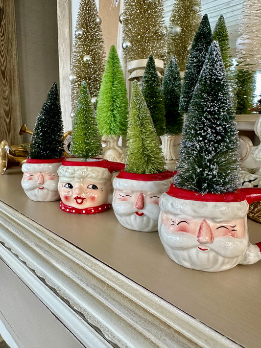 Mini Santa Mugs with Bottlebrush Tree