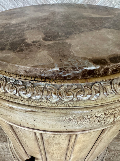 Round Side Table Marble Top