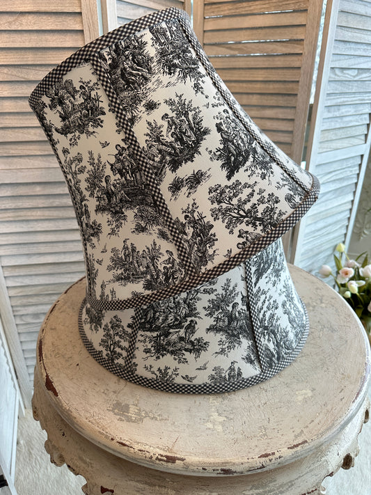 French Toile Fabric Lampshade(s)