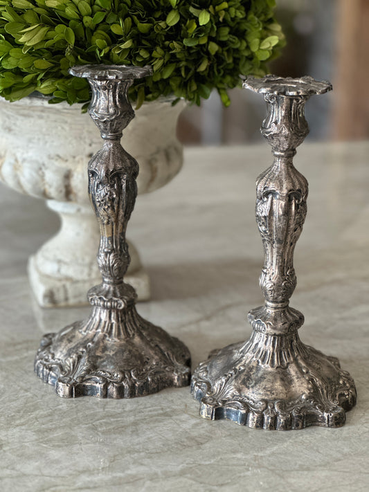 Pair of Silverplate Candleholders