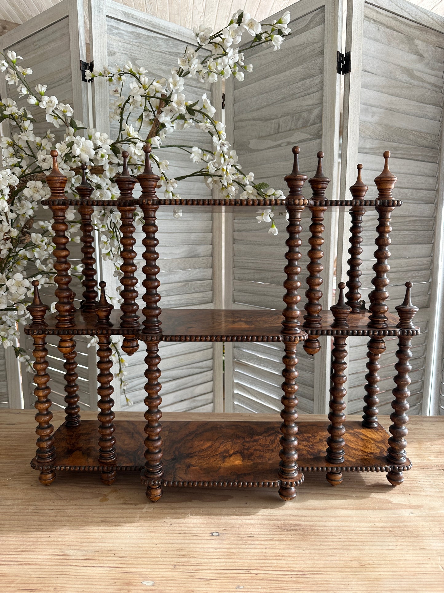 Victorian Bobbin What Not Shelf